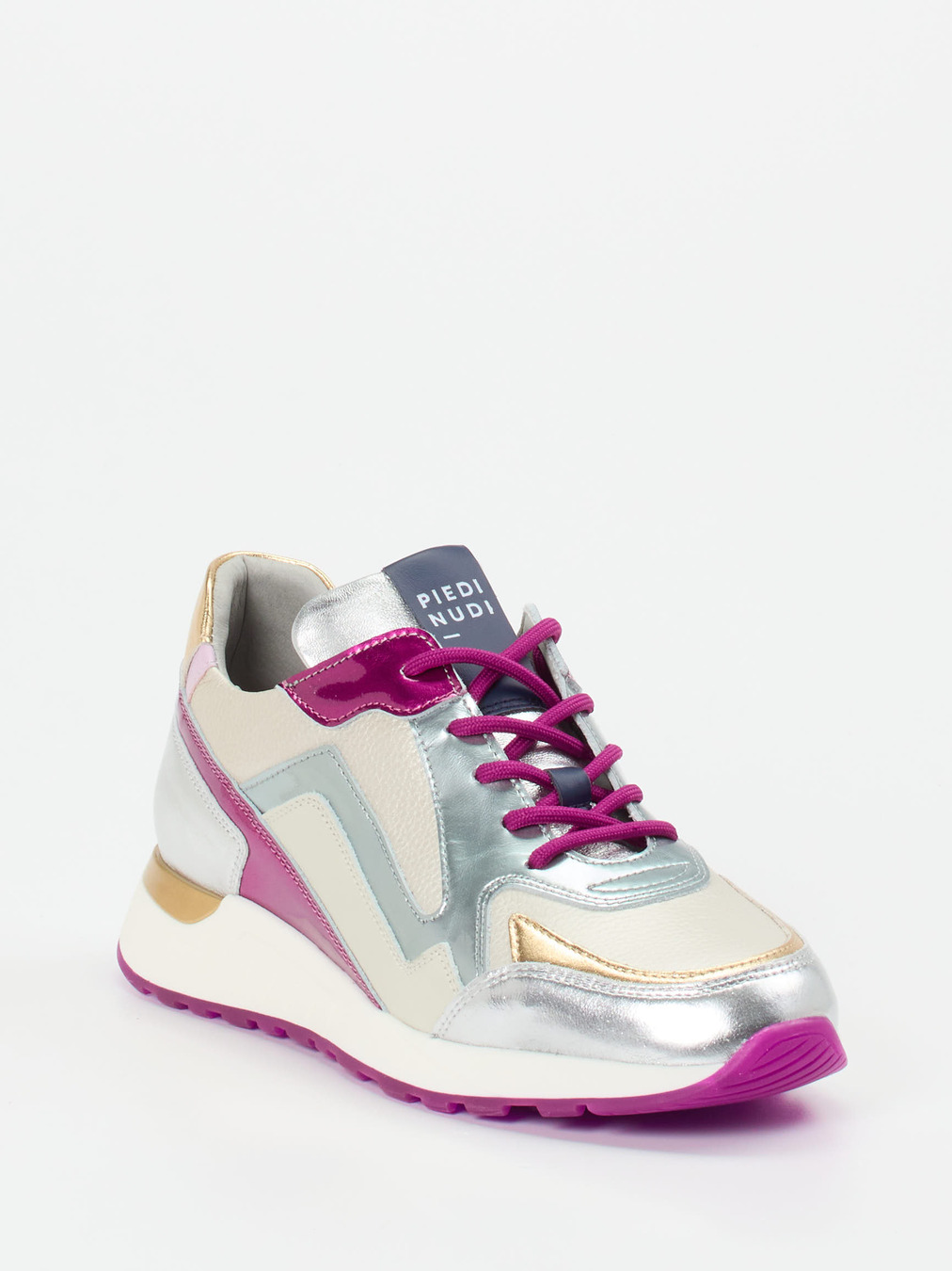 Piedi Nudi – Sneaker aus Metallicleder in Multicolor