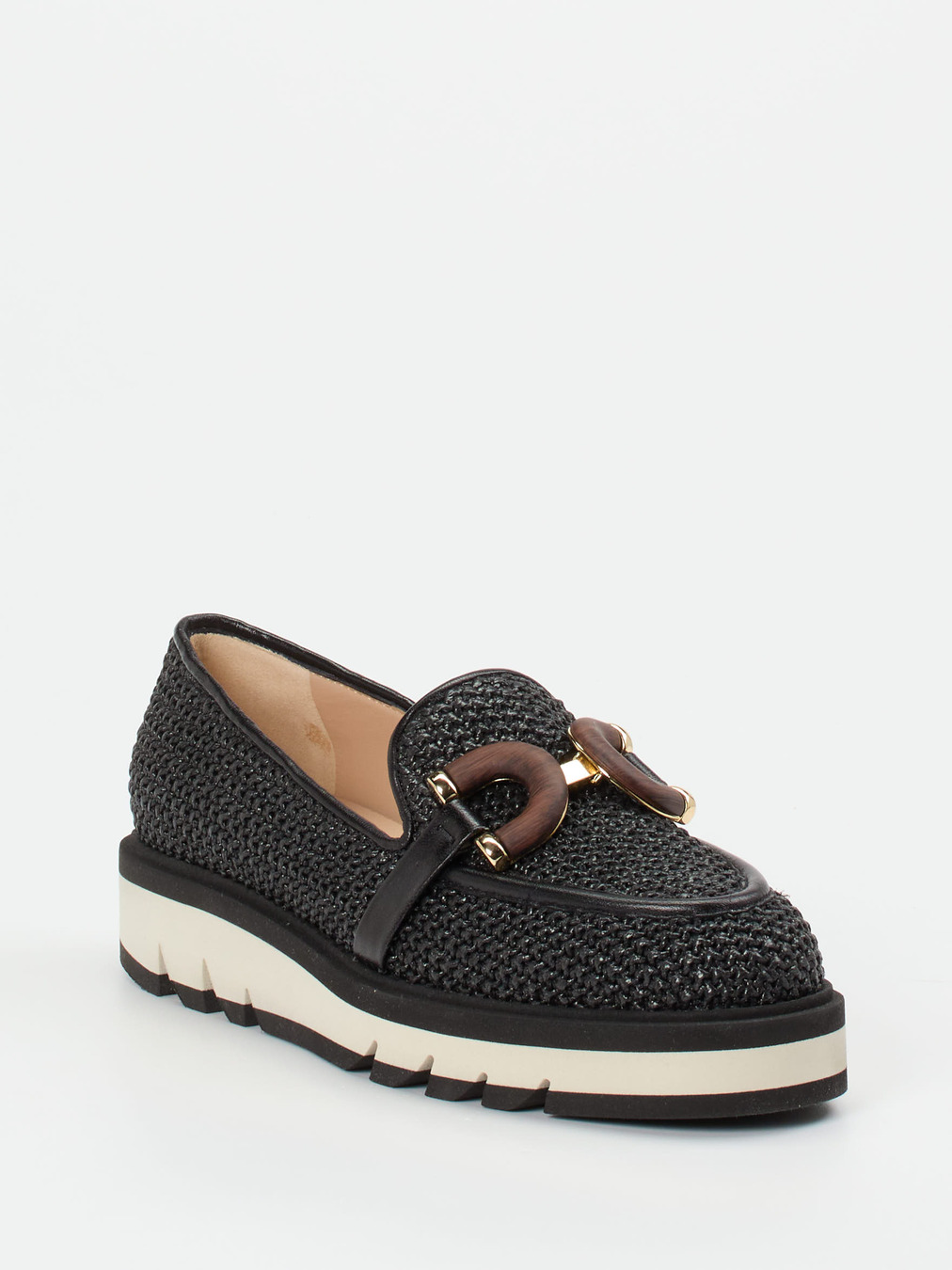 Konstantin Starke – Loafer aus Bastgeflecht schwarz