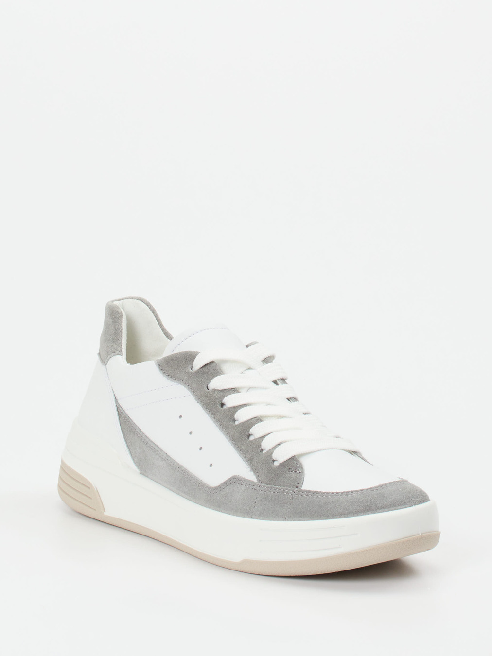 Ara – Sneaker aus Glatt- und Veloursleder Weiß