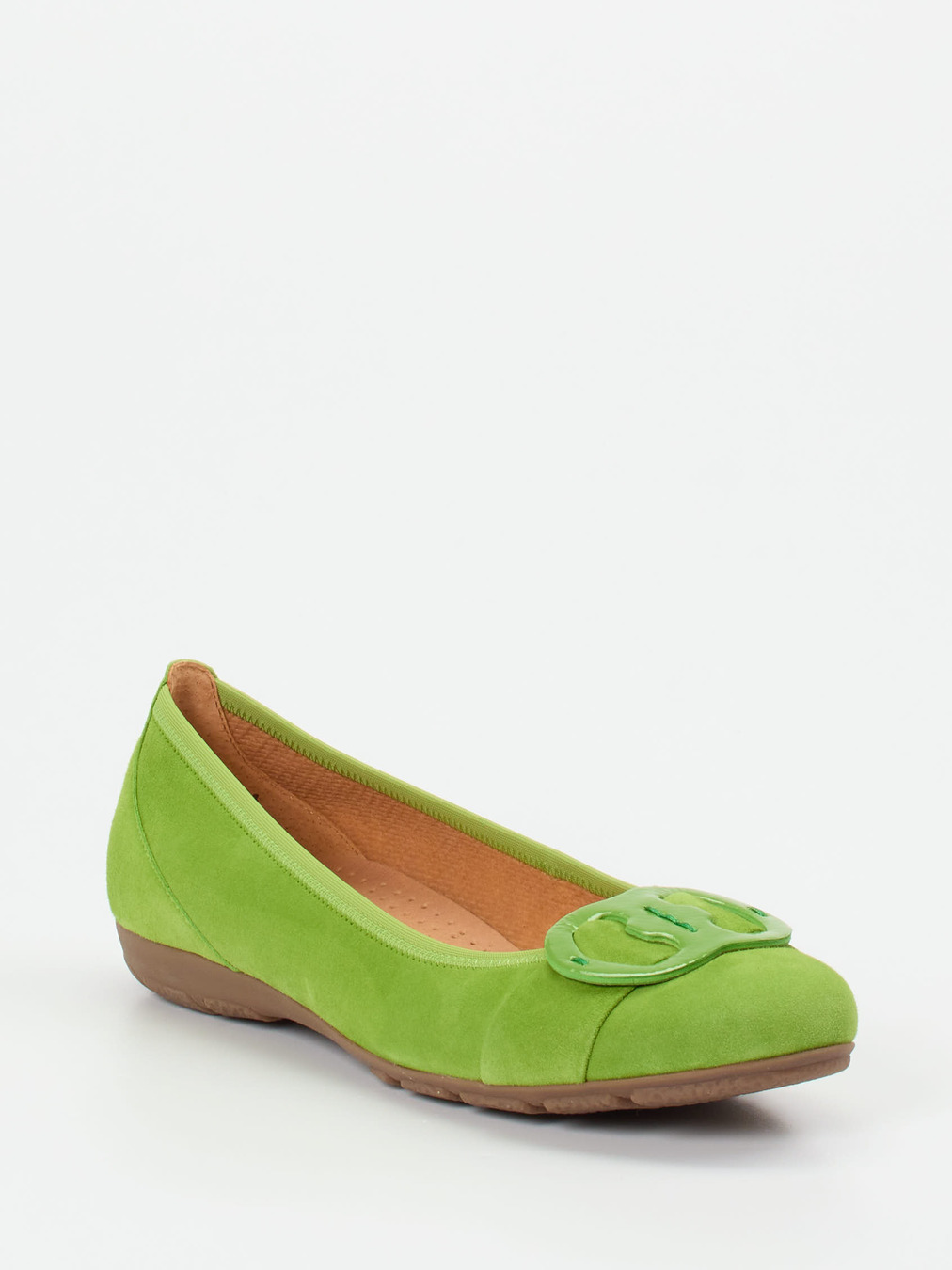 Gabor – Komfort-Ballerinas aus Veloursleder grün