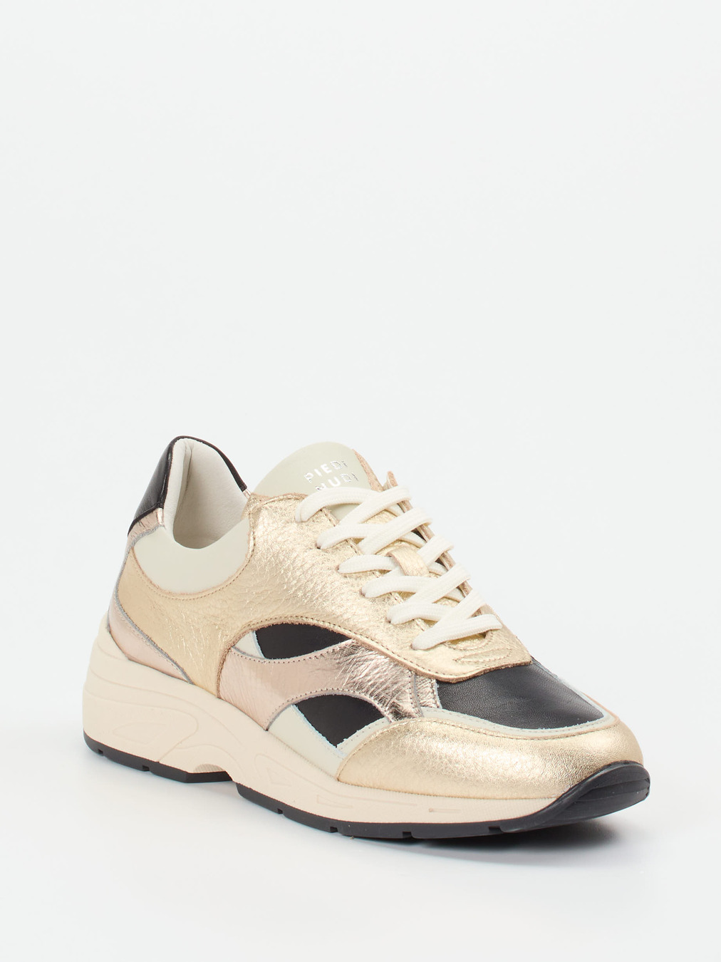 Piedi Nudi – Chunky Sneaker aus Metallicleder goldfarben