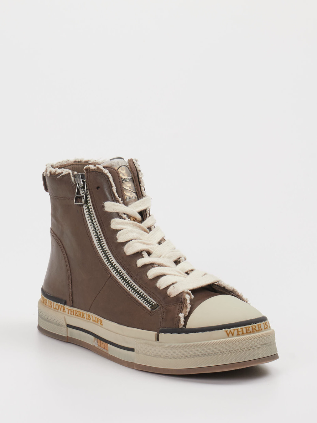 Rebecca White – High-Top Sneaker aus Leder altrosa
