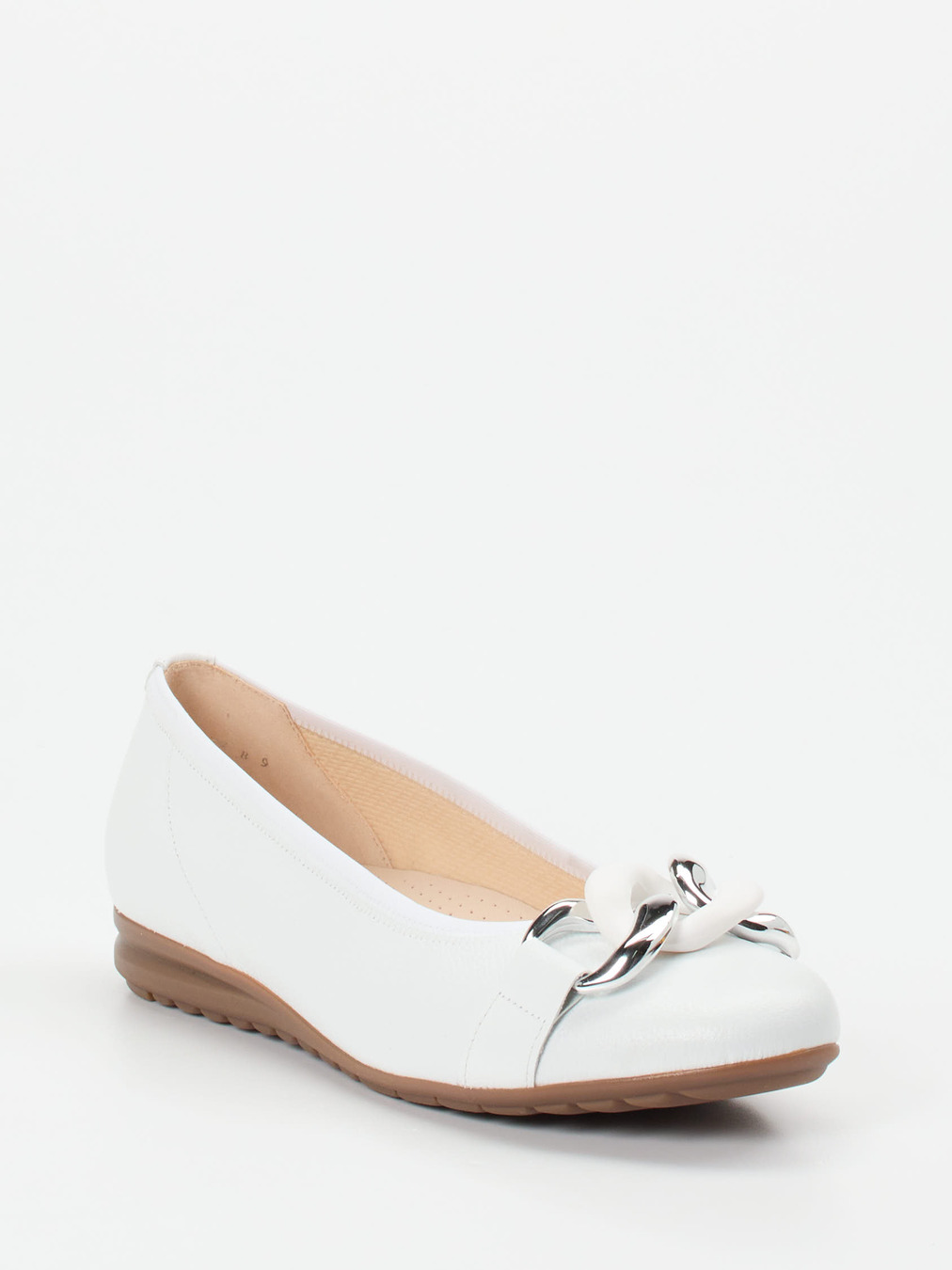 Gabor Comfort – Ballerinas aus Kalbleder Weiß