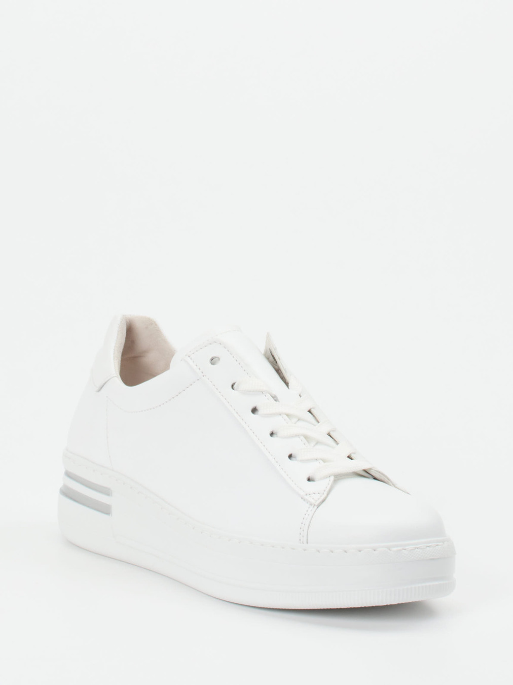 Gabor Comfort – Plateau-Sneaker aus Kalbleder Weiß