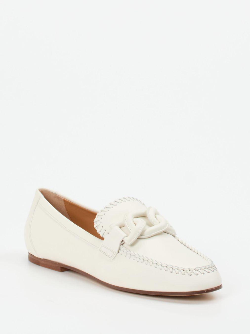 Tod's – Loafer aus Kalbleder in Cremeweiß