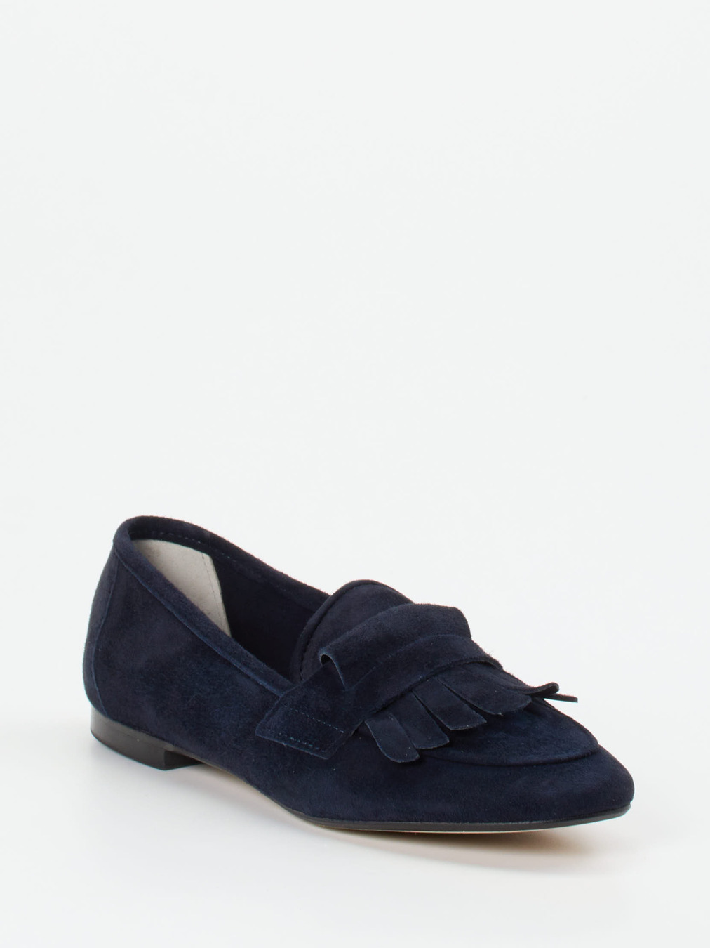 Andrea Puccini – Fransen-Loafer aus Veloursleder Blau
