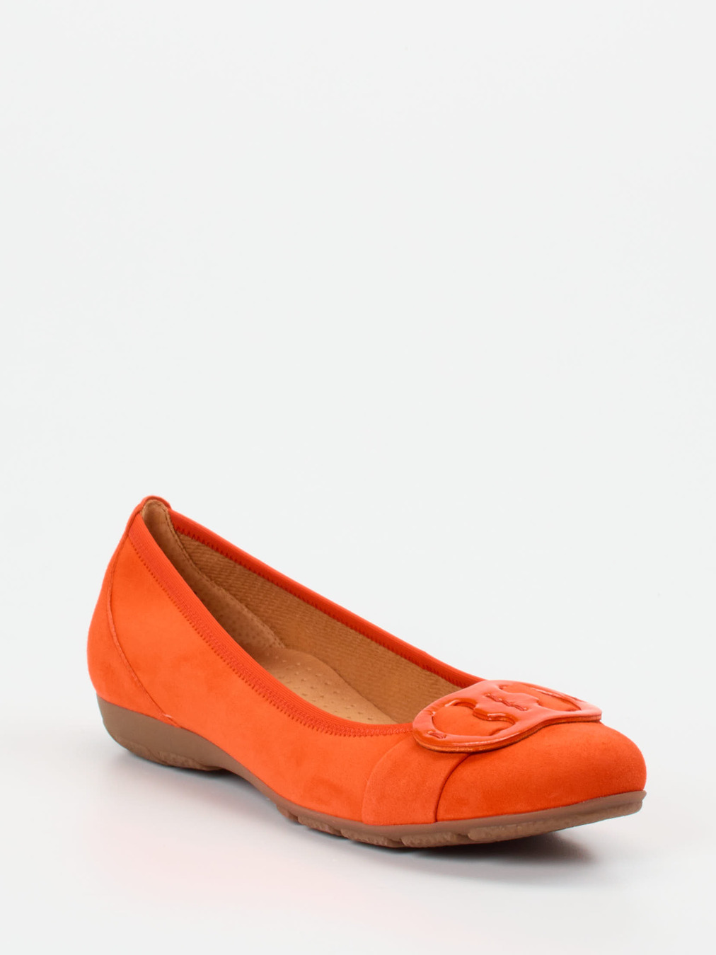 Gabor – Komfort-Ballerinas aus Veloursleder orange