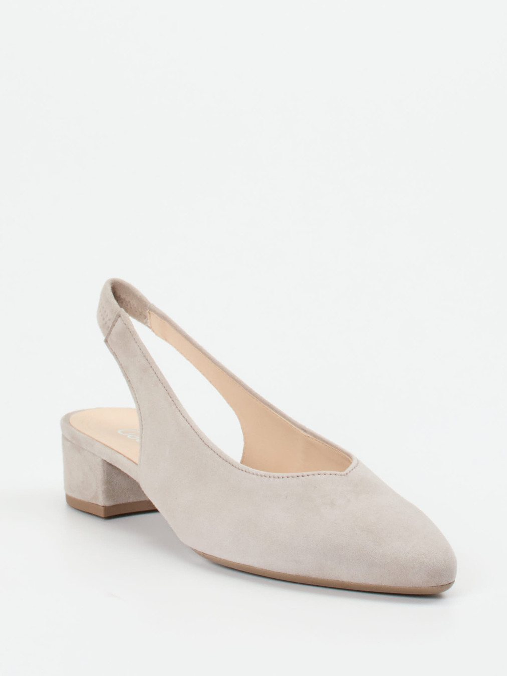 Gabor – Slingpumps aus Veloursleder in Beige