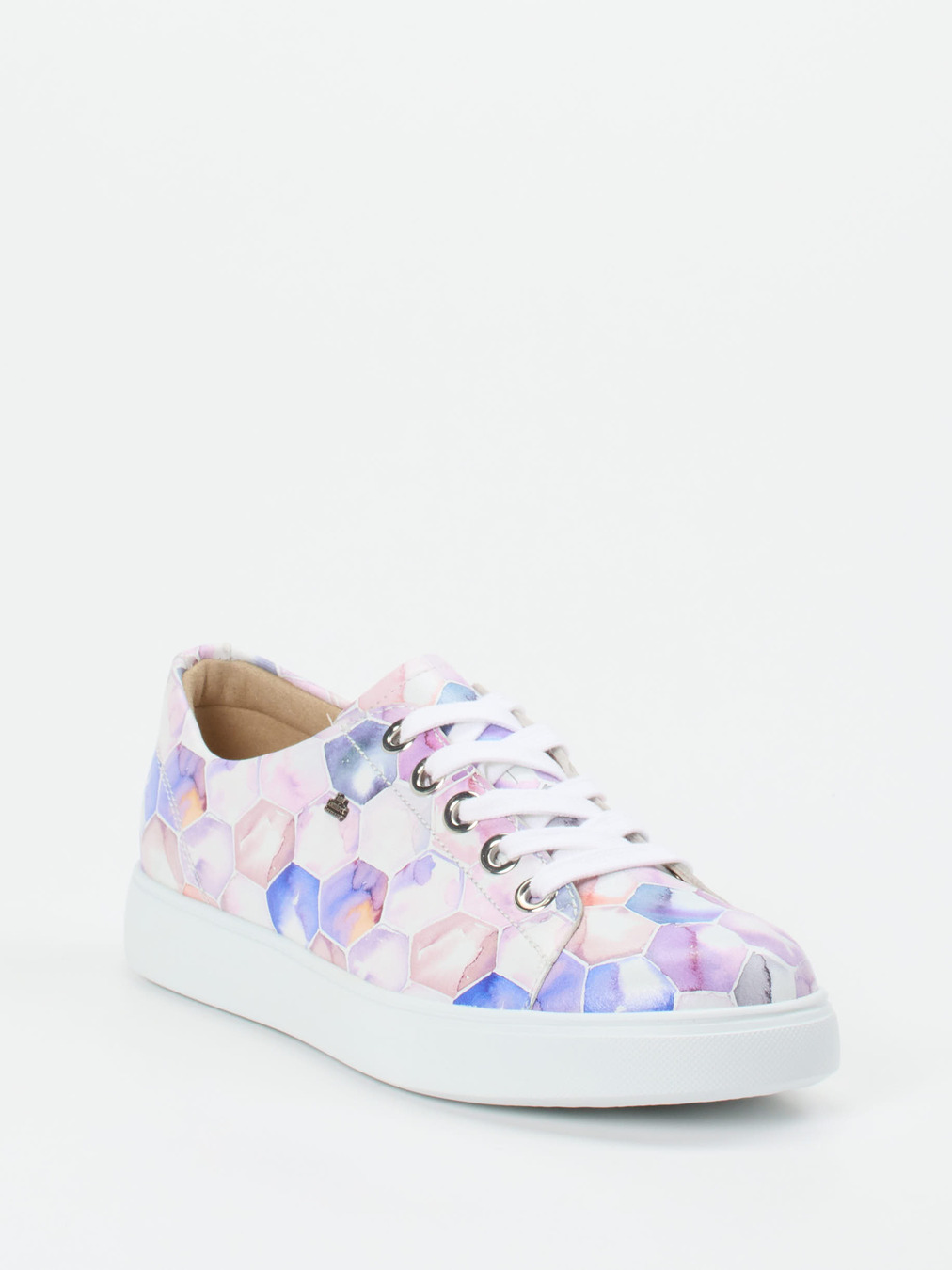 Finn Comfort – Sneaker aus geprägtem Leder Rosé-Multicolor