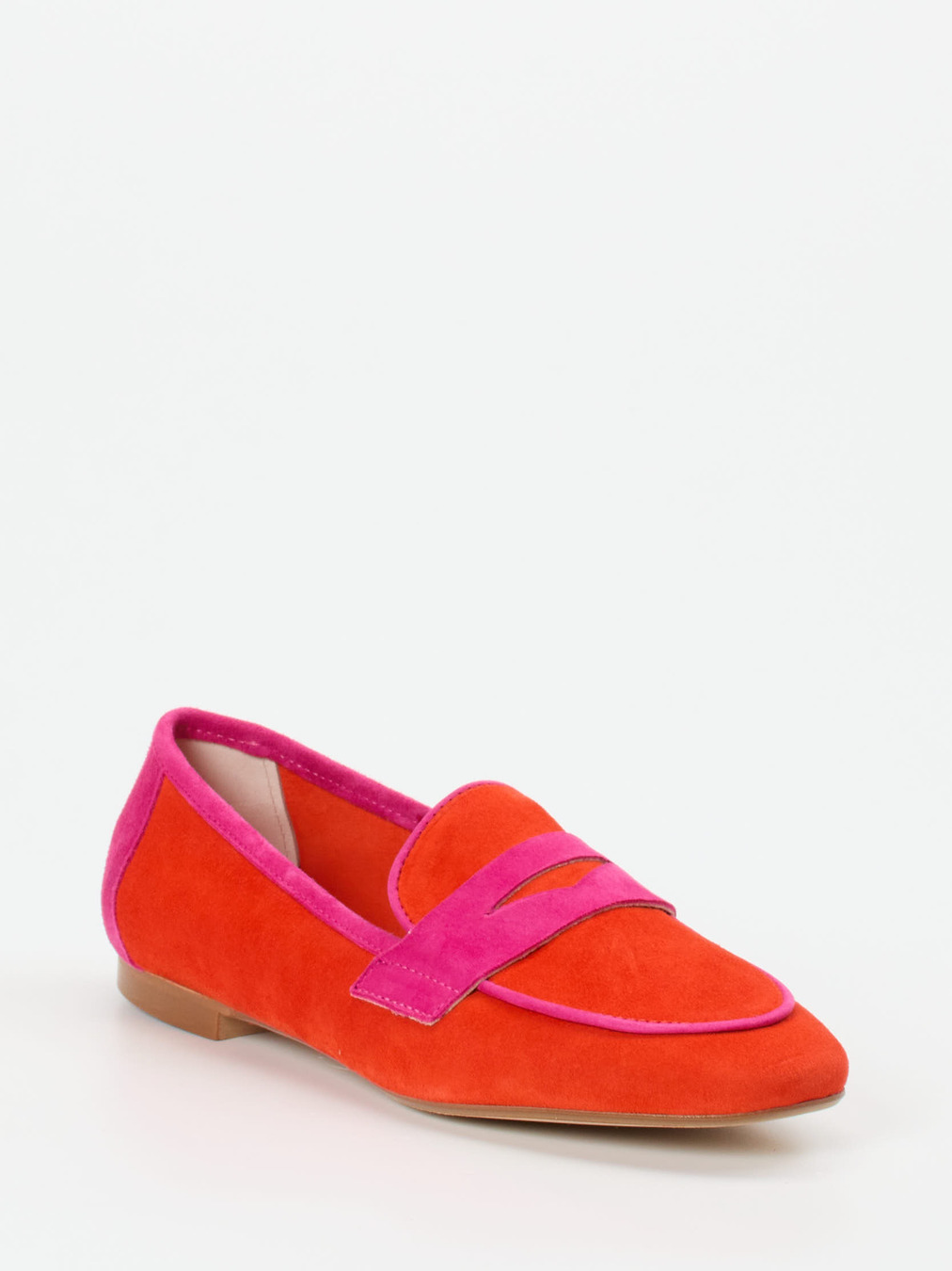 Andrea Puccini – Loafer aus Veloursleder in Orange