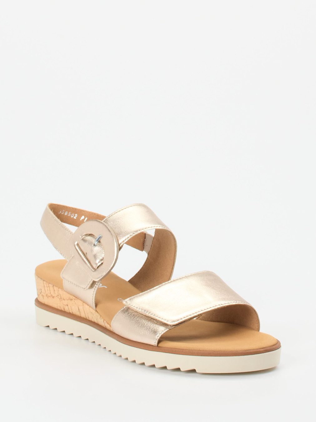 Gabor Comfort – Sandalen aus Metallicleder Champagner