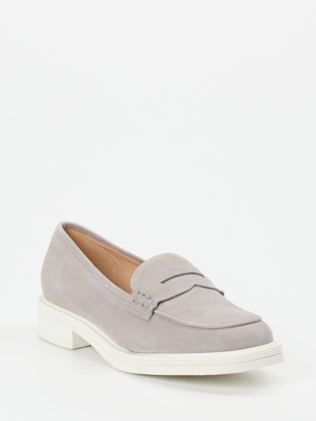 Mannori – Loafer aus Veloursleder in Hellgrau