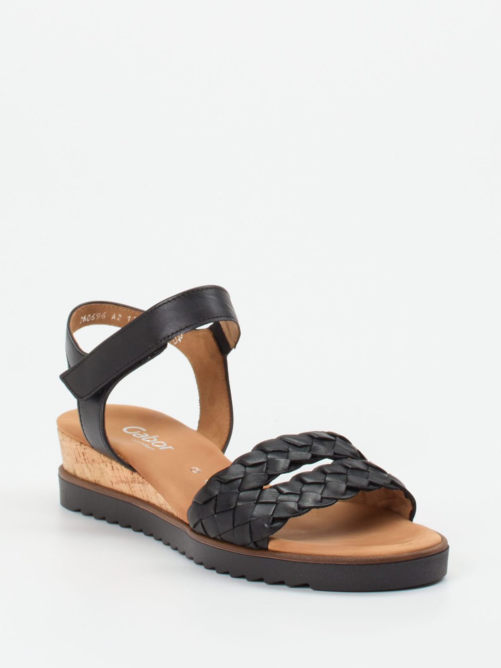 Gabor Comfort – Keilsandalette aus Kalbleder Schwarz