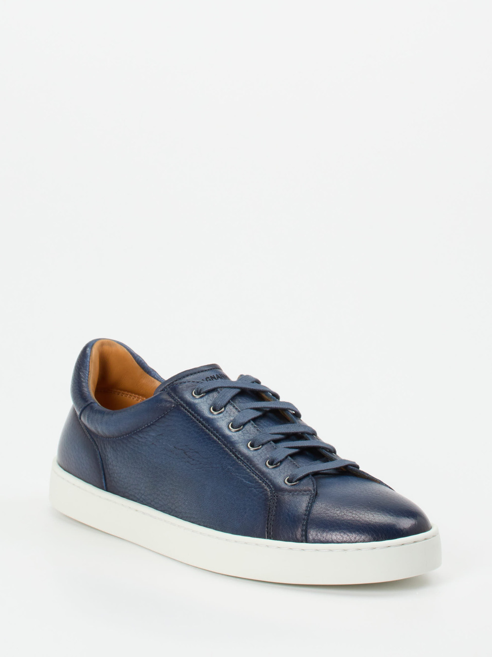 Magnanni – Sneaker aus genarbtem Hirschleder Dunkelblau