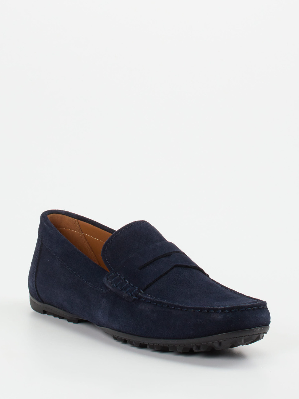 Geox – Slipper aus Veloursleder in Dunkelblau