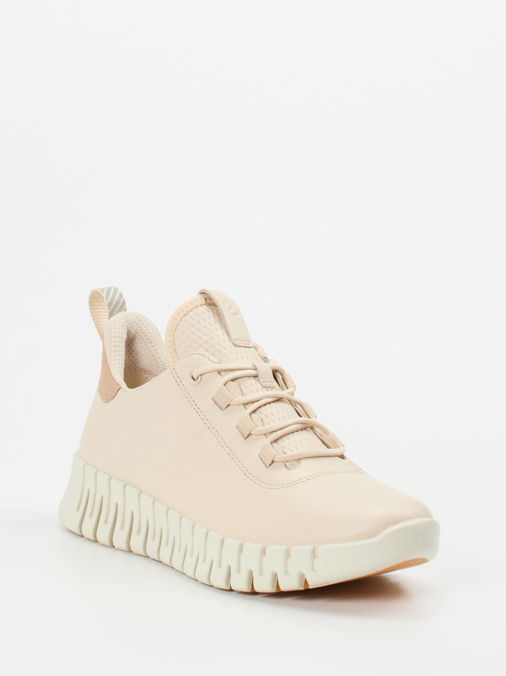 Ecco – Sneaker aus Kalbleder und Mesh beige