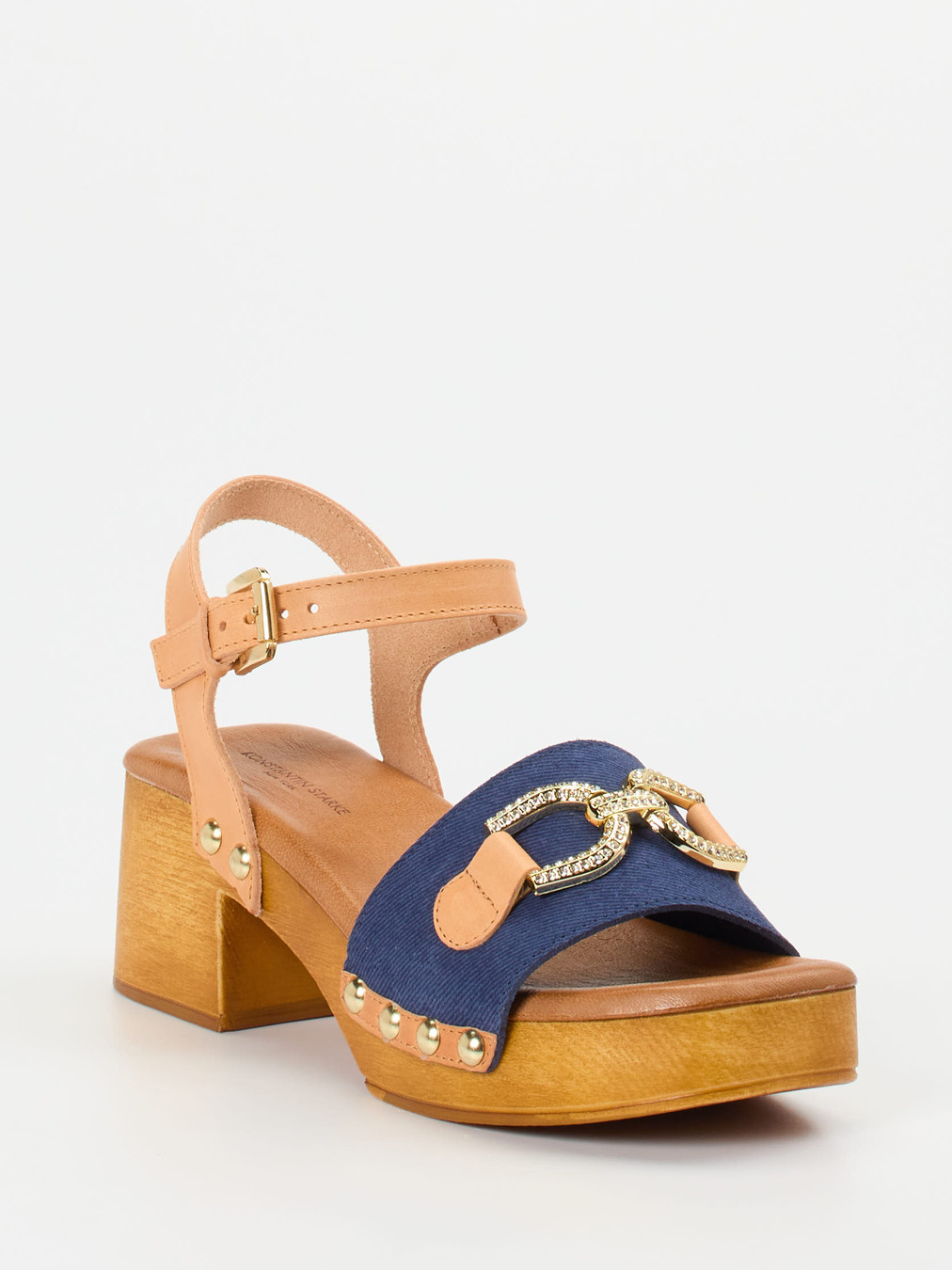 Konstantin Starke – Plateau-Sandalen aus Veloursleder blau