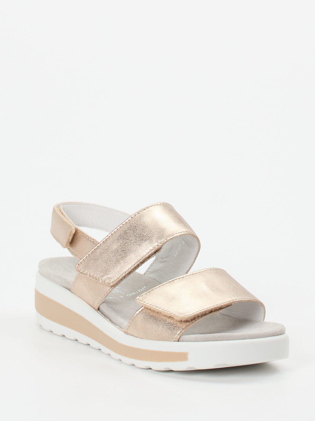 Semler – Komfortsandale aus Metallicleder Gold