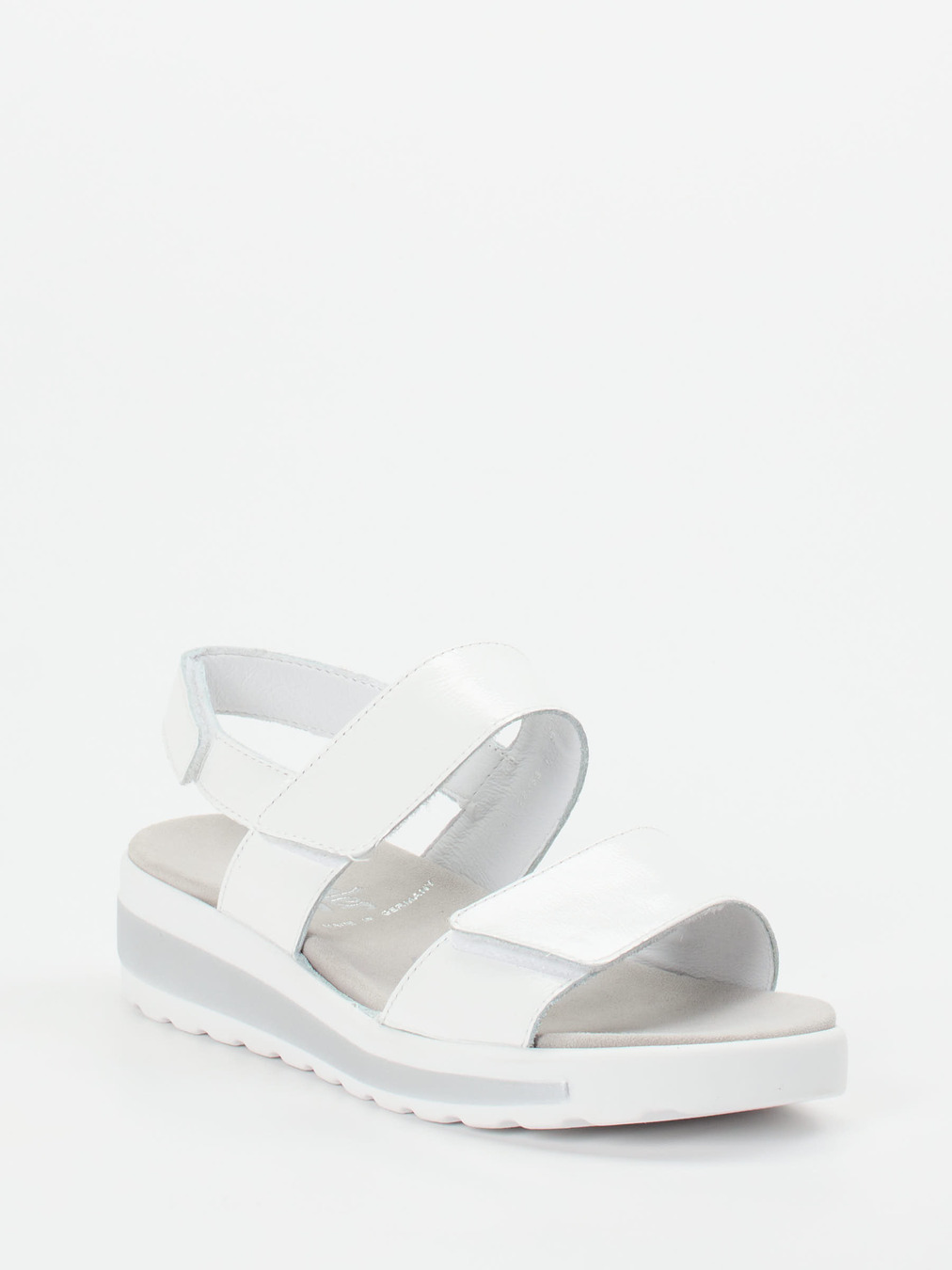 Semler – Klettsandalette aus Lackleder weiß