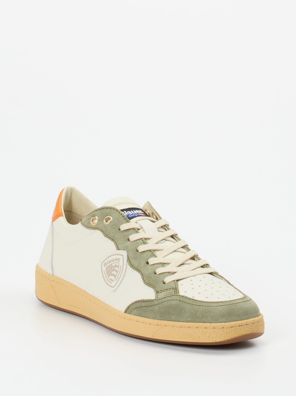 Blauer – Sneaker aus Veloursleder cremeweiß