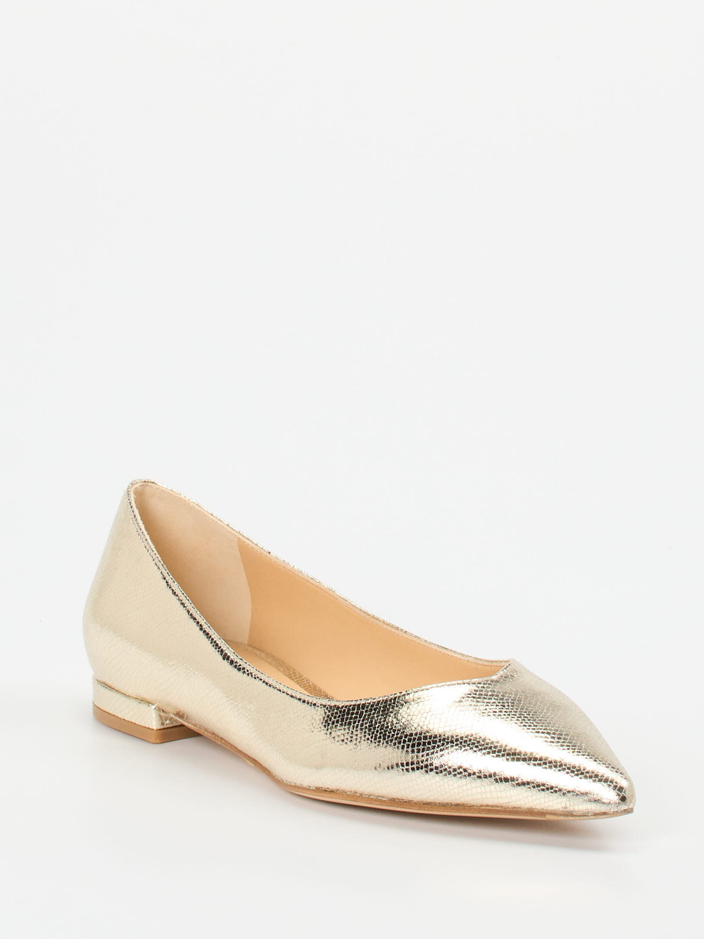 Konstantin Starke – Spitzballerinas aus Metallicleder gold