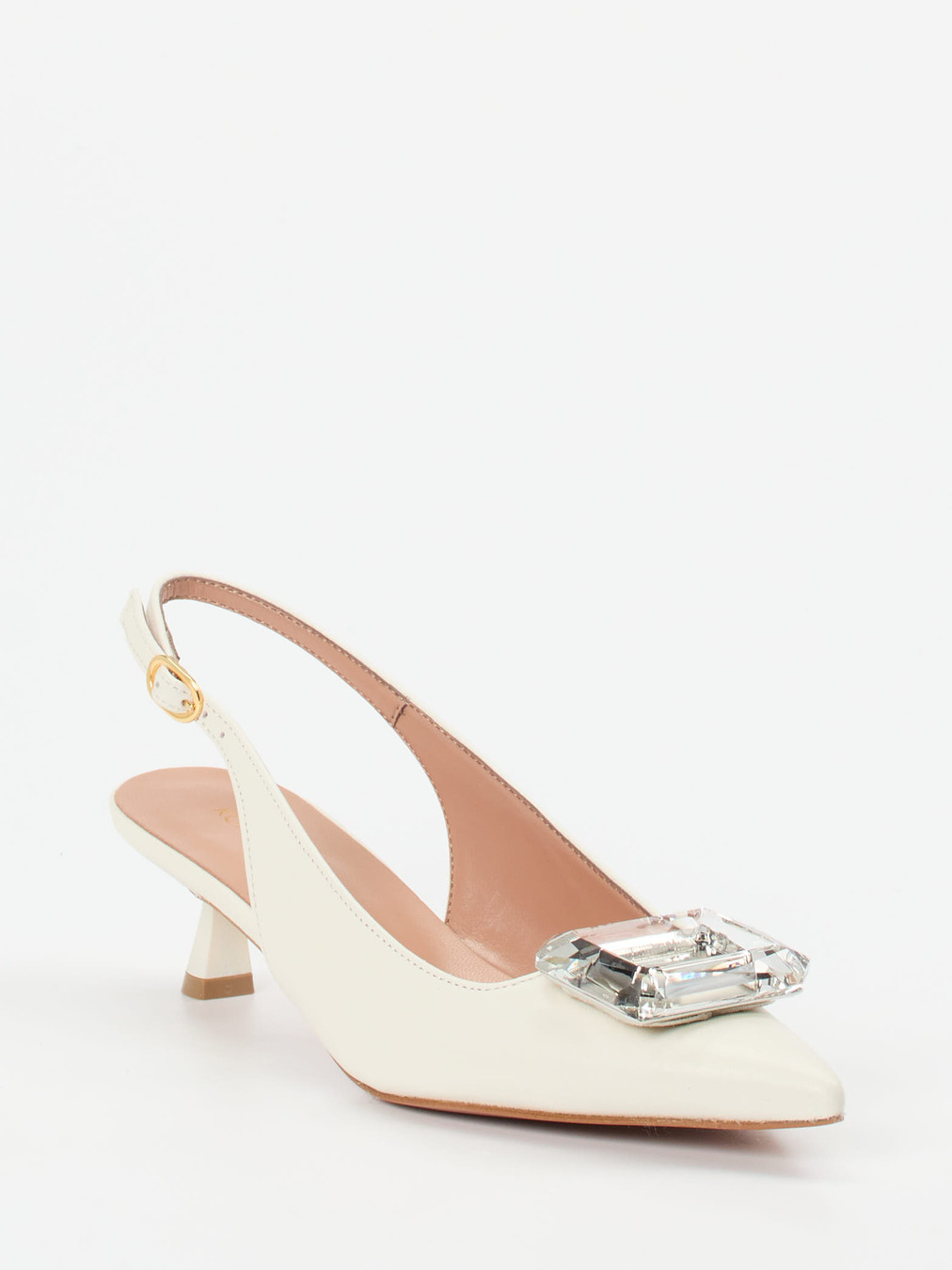Konstantin Starke – Slingpumps aus Lammleder cremeweiß