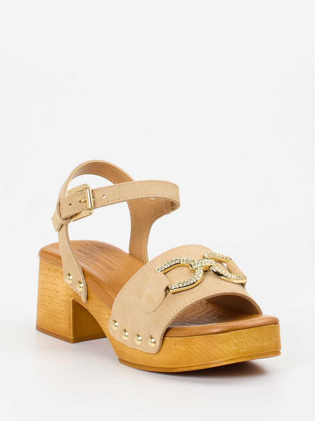 Konstantin Starke – Plateau-Sandalen aus Veloursleder beige