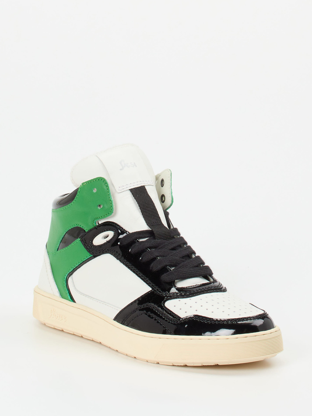 Sioux – High-Top Sneaker aus Kalbleder und Lackleder