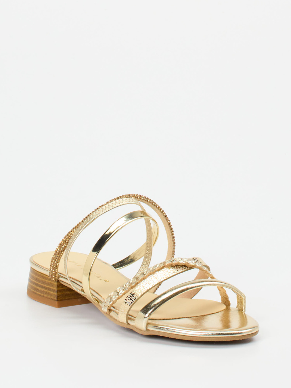 Andrea Puccini – Riemchensandale aus Metallicleder Gold