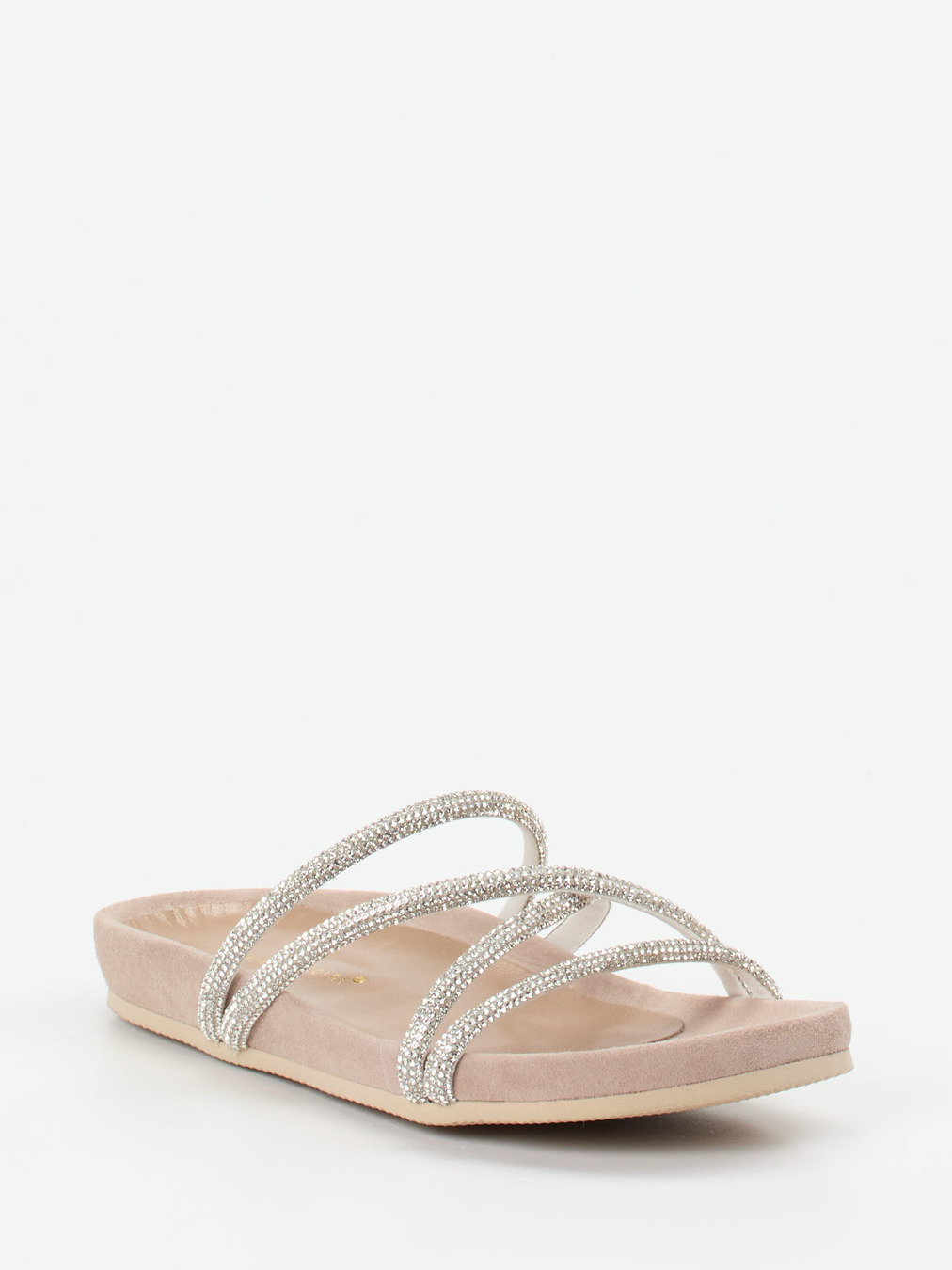 Andrea Puccini – Pantolette aus Metallicleder silber