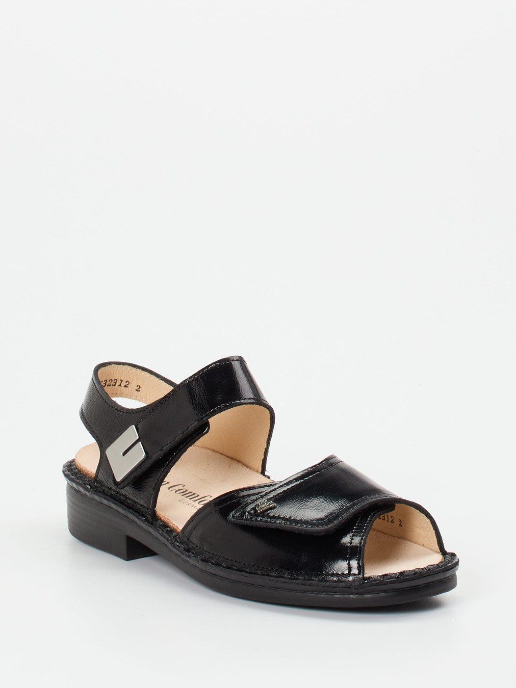 Finn Comfort – Sandalen aus Lackleder schwarz