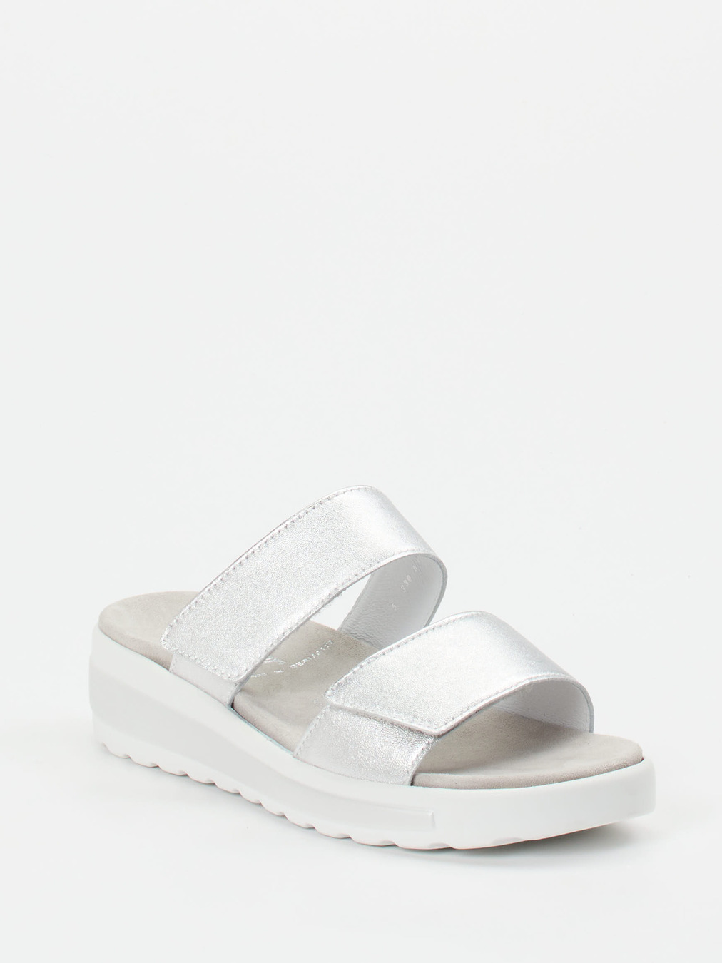 Semler – Komfort-Sandalen aus Metallicleder silberfarben