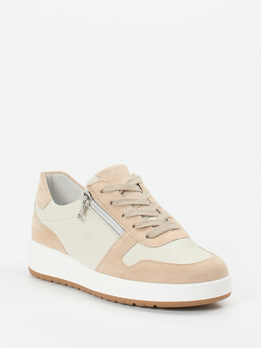 Semler – Komfort-Sneaker aus Velourleder und Leder beige