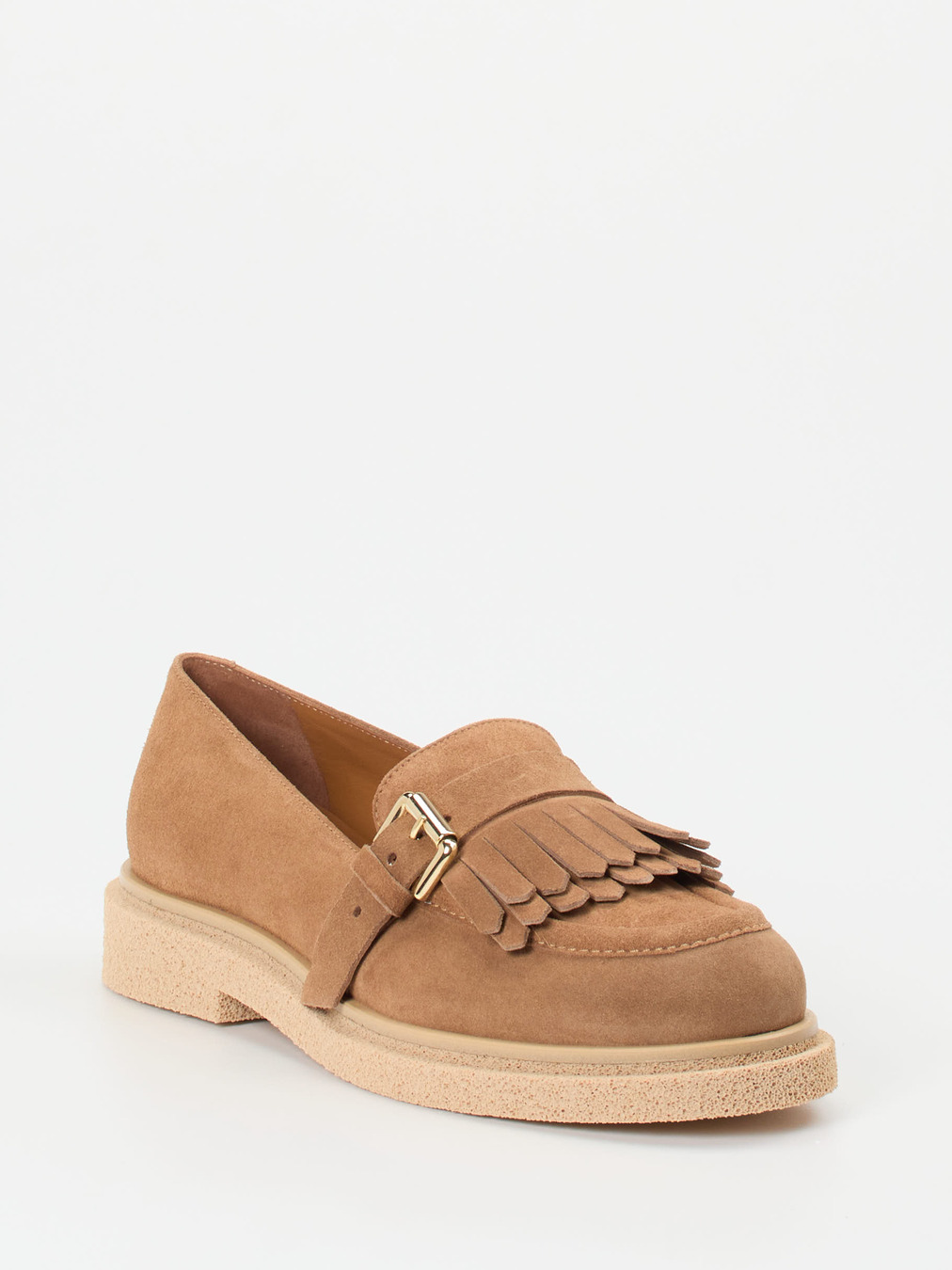 Konstantin Starke – Fransen-Loafer aus Veloursleder Sandbeige