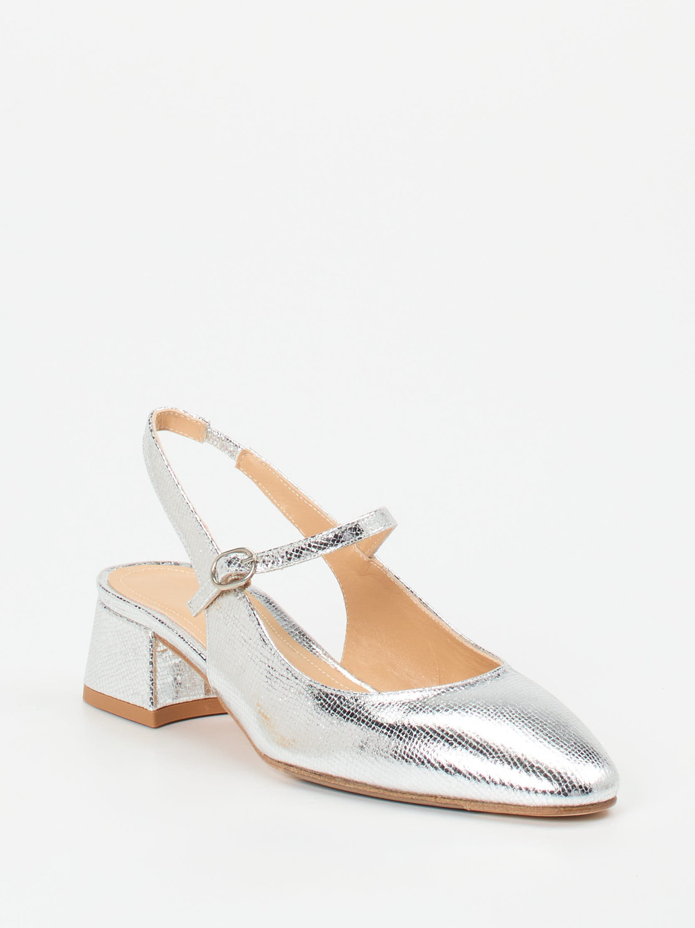 Konstantin Starke – Slingback-Pumps aus Metallicleder silber