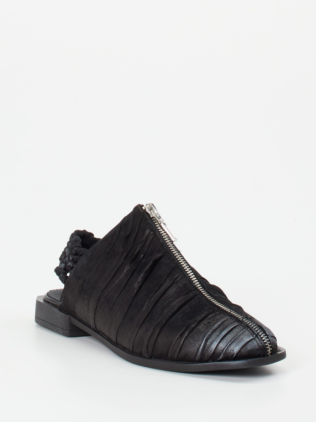 Papucei – Slingback-Schuhe aus Veloursleder schwarz