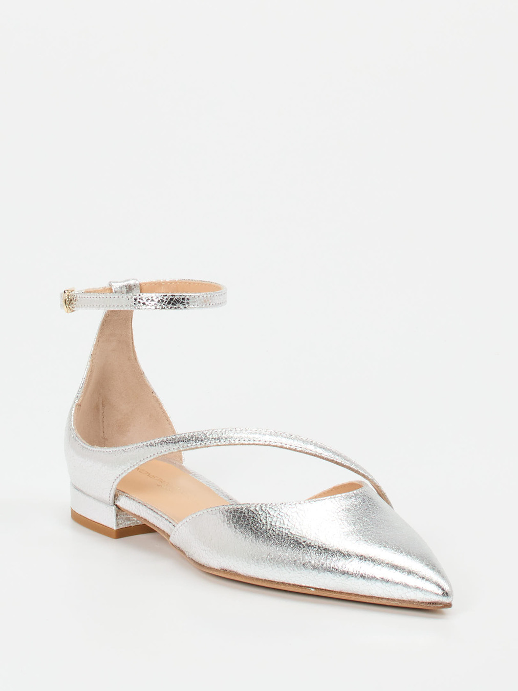 Konstantin Starke – Ballerinas aus Metallicleder silber