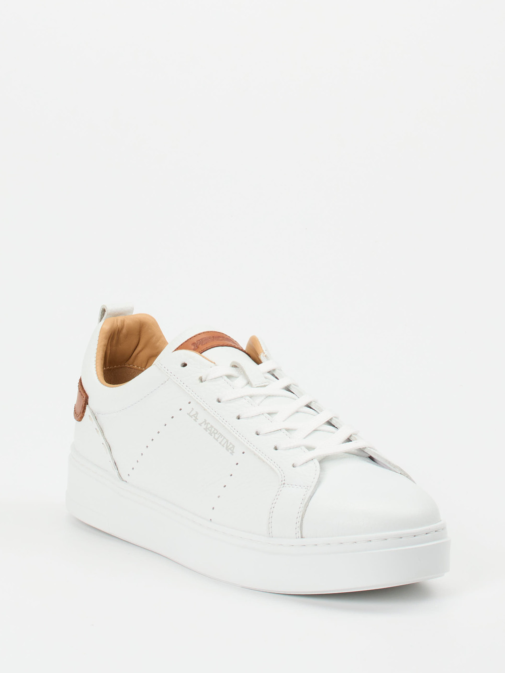 La Martina – Sneaker aus Kalbleder in Weiß