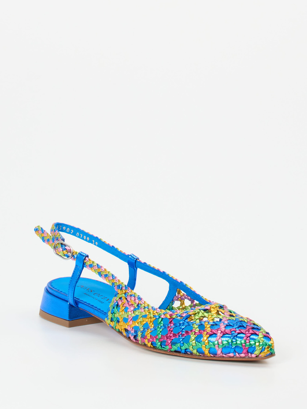 Pons Quintana – Slingpumps aus Flechtleder multicolor