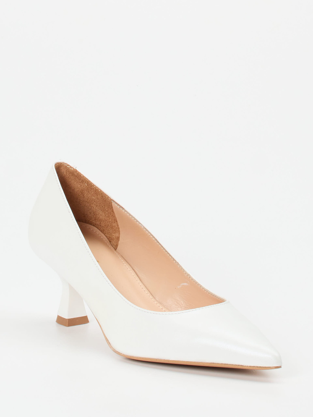 Maripé – Kitten-Heel-Pumps aus Lammleder Offwhite