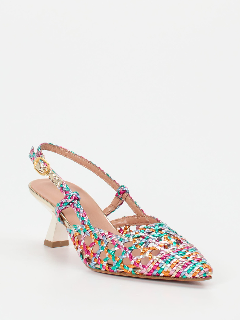 Konstantin Starke – Slingback-Pumps aus Lammleder multicolor