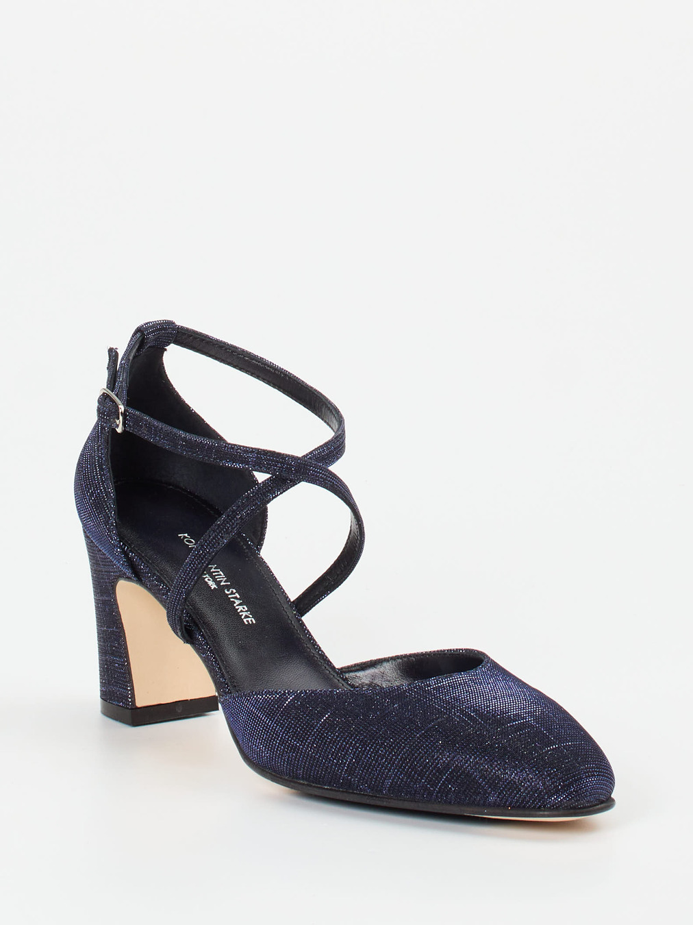 Konstantin Starke – Pumps aus Metallicleder Dunkelblau