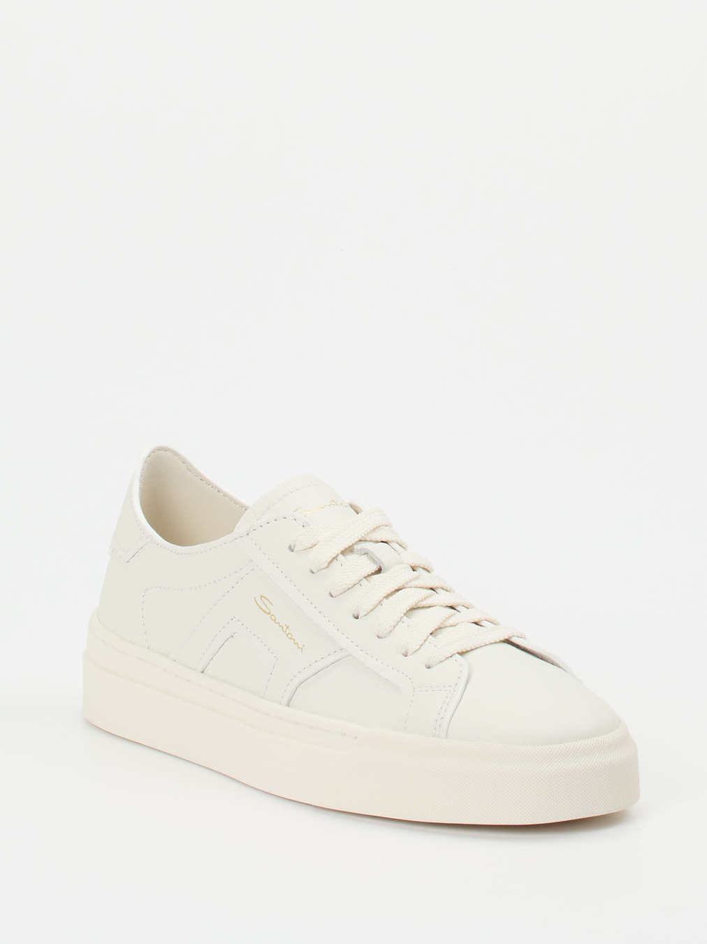 Santoni – Sneaker aus Kalbleder in Offwhite