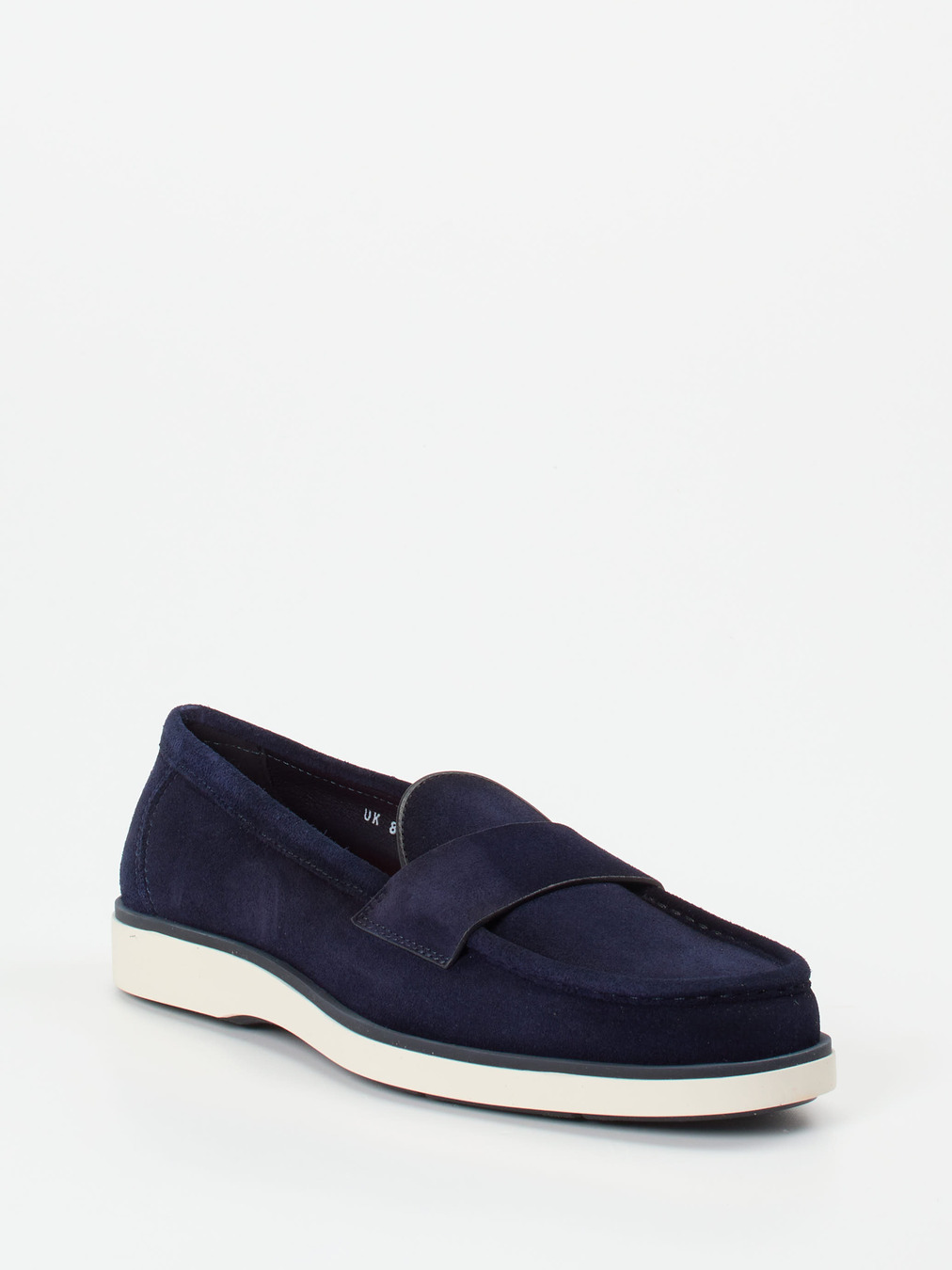 Santoni – Loafer aus Veloursleder marineblau