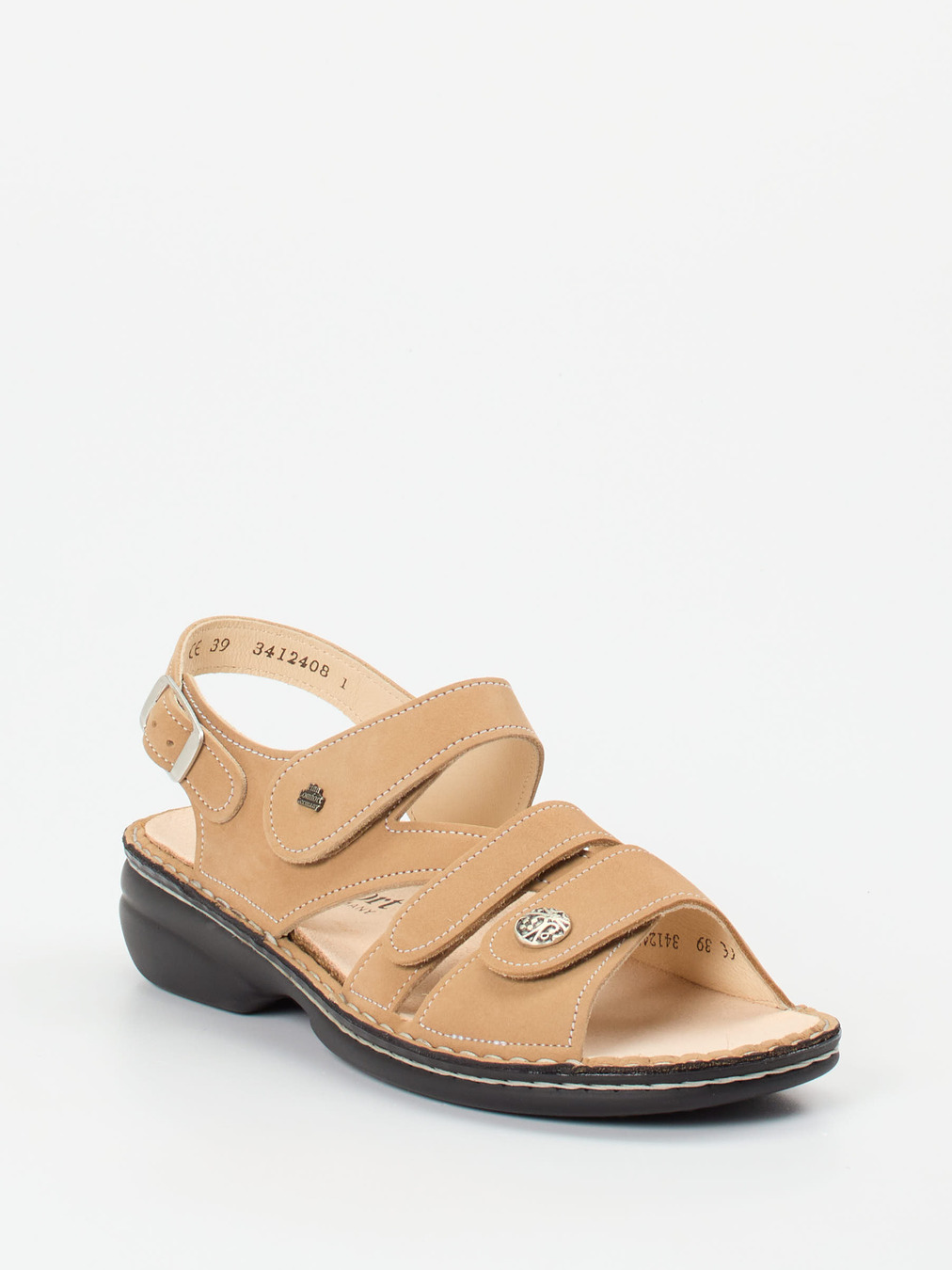 Finn Comfort – Sandale aus Nubukleder beige