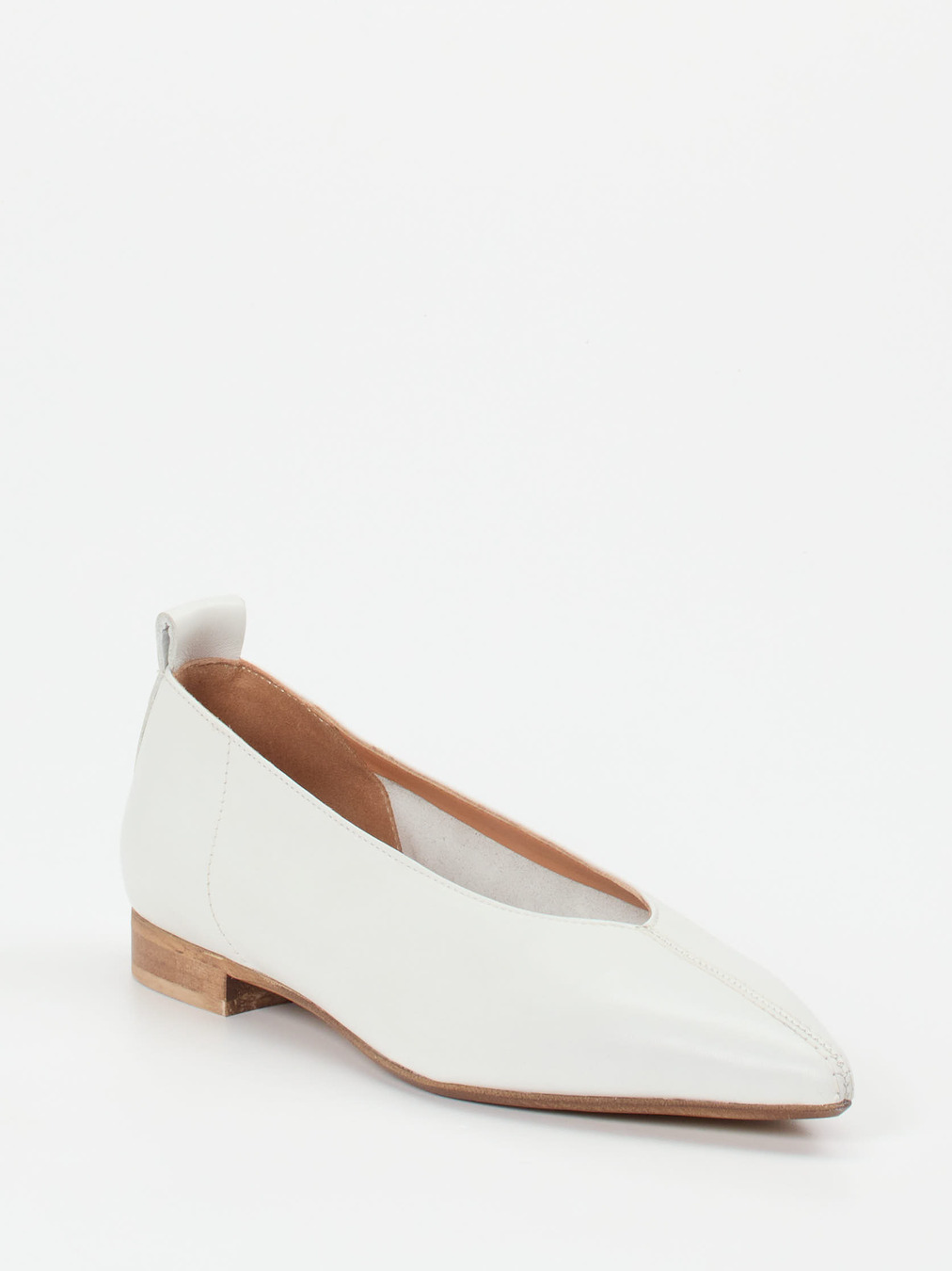 Donna Carolina – Ballerinas aus Kalbleder Offwhite