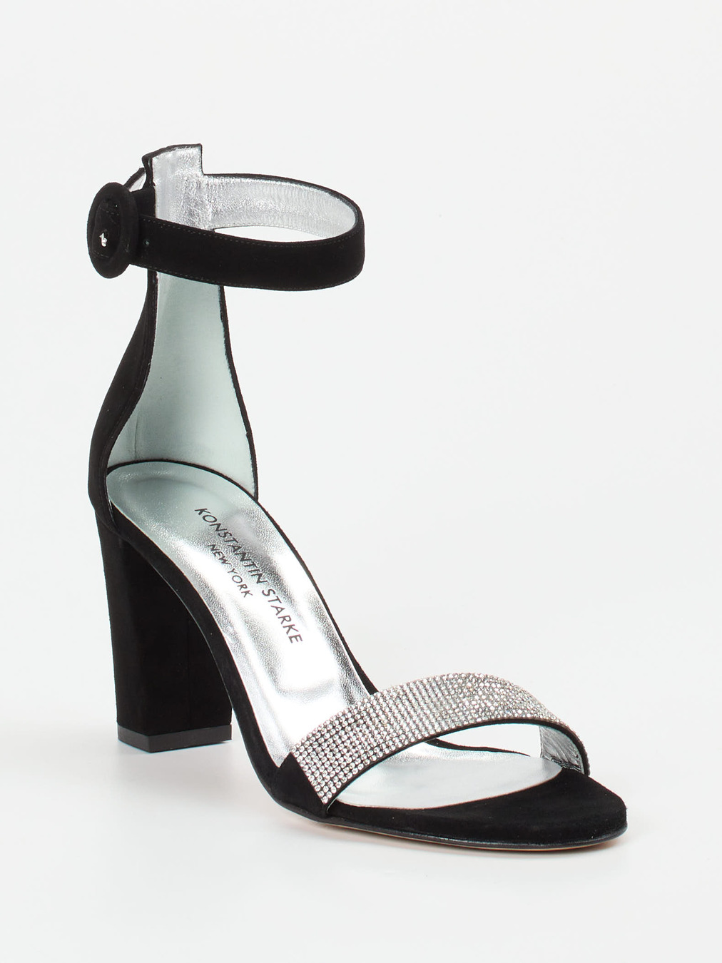 Konstantin Starke – Sandalette aus Veloursleder schwarz