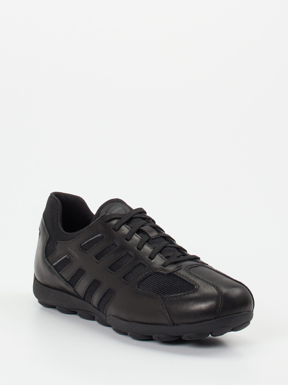 Geox – Sneaker aus Kalbleder und Mesh schwarz