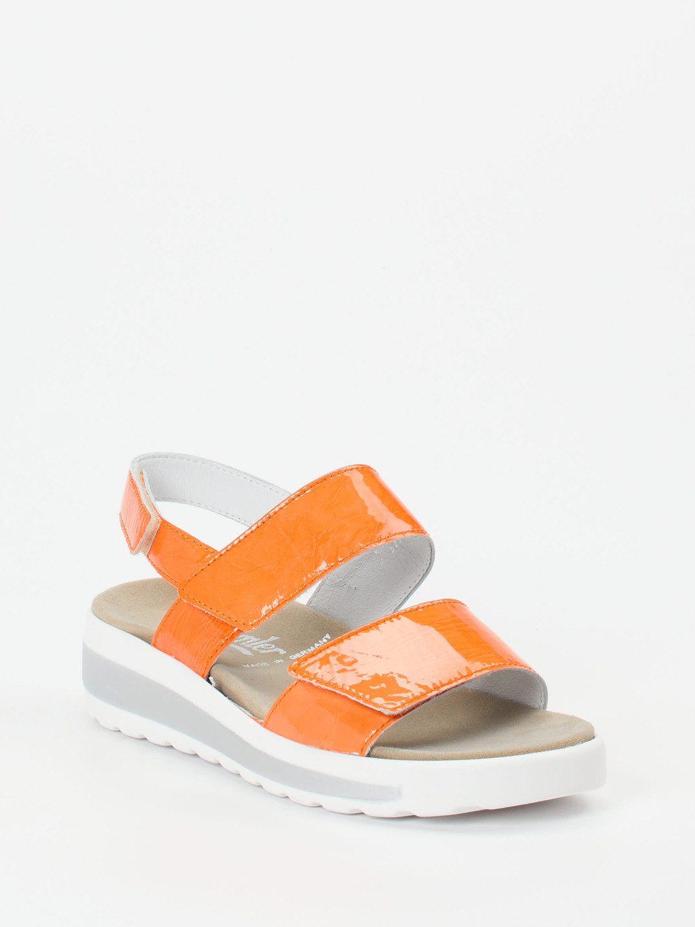 Semler – Komfortsandale aus Lackleder Orange