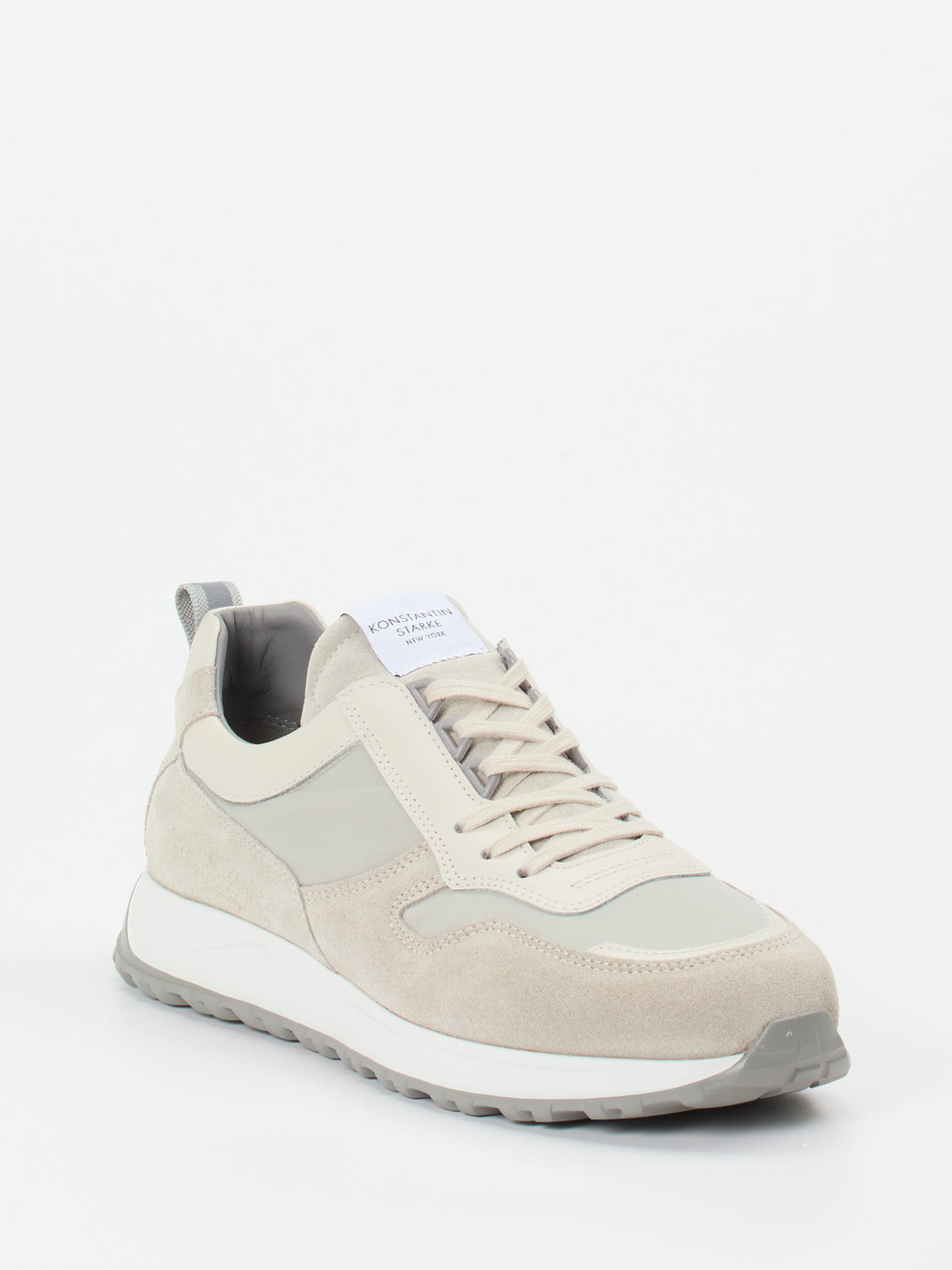 Konstantin Starke – Sneaker aus Veloursleder Beigegrau